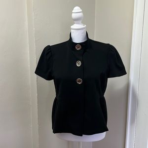 MICHAEL KORS Black Short Sleeve  Women`s Blazer Size Medium